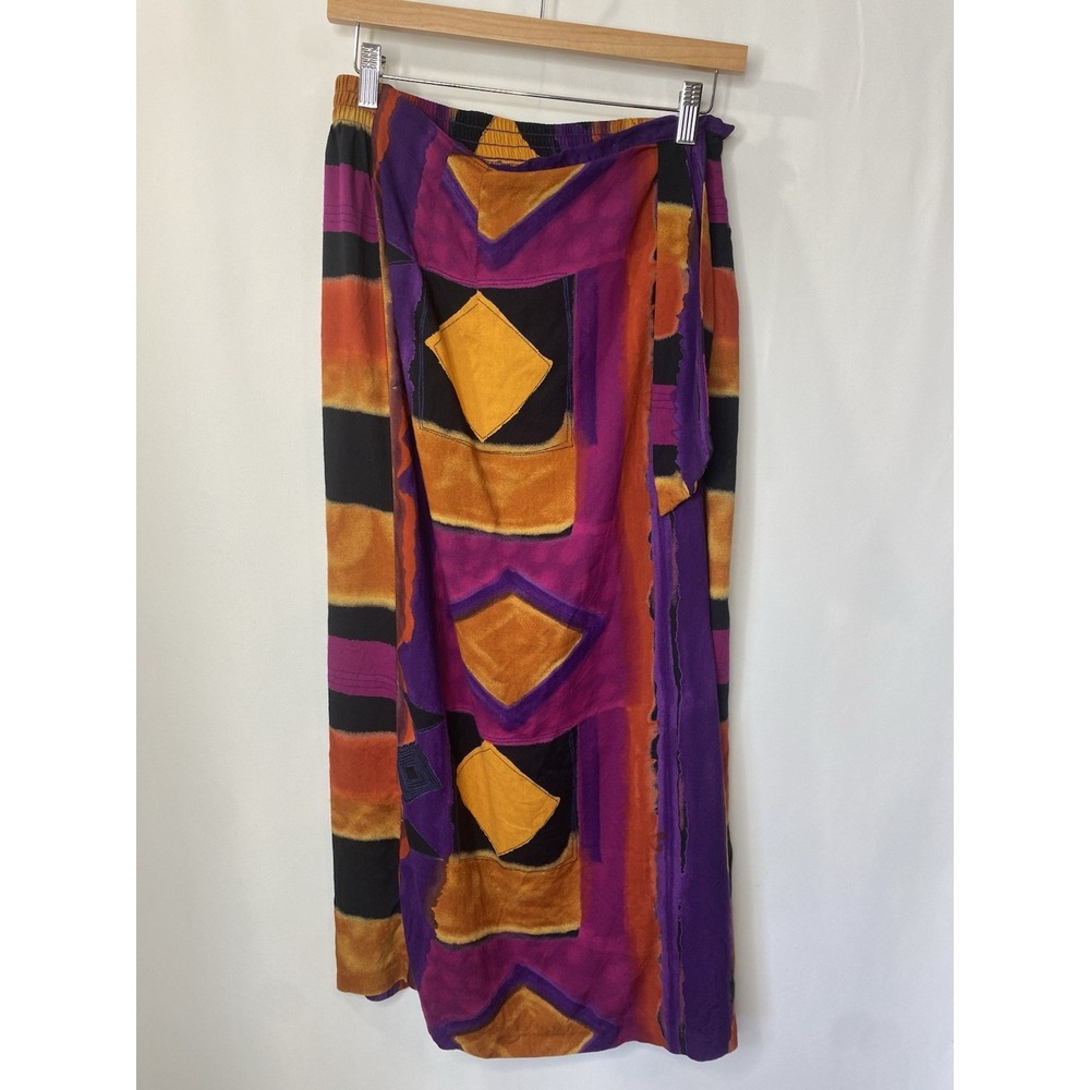 Vintage Women's African Skirt Size Large Tropical Beach Vacation Mermaid Island